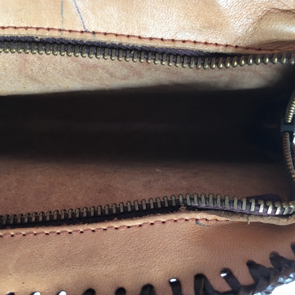 Vintage Handmade Leather Clutch Taco Wallet Hand Tooled 7” X 4” Tan Light Brown - Picture 4 of 5